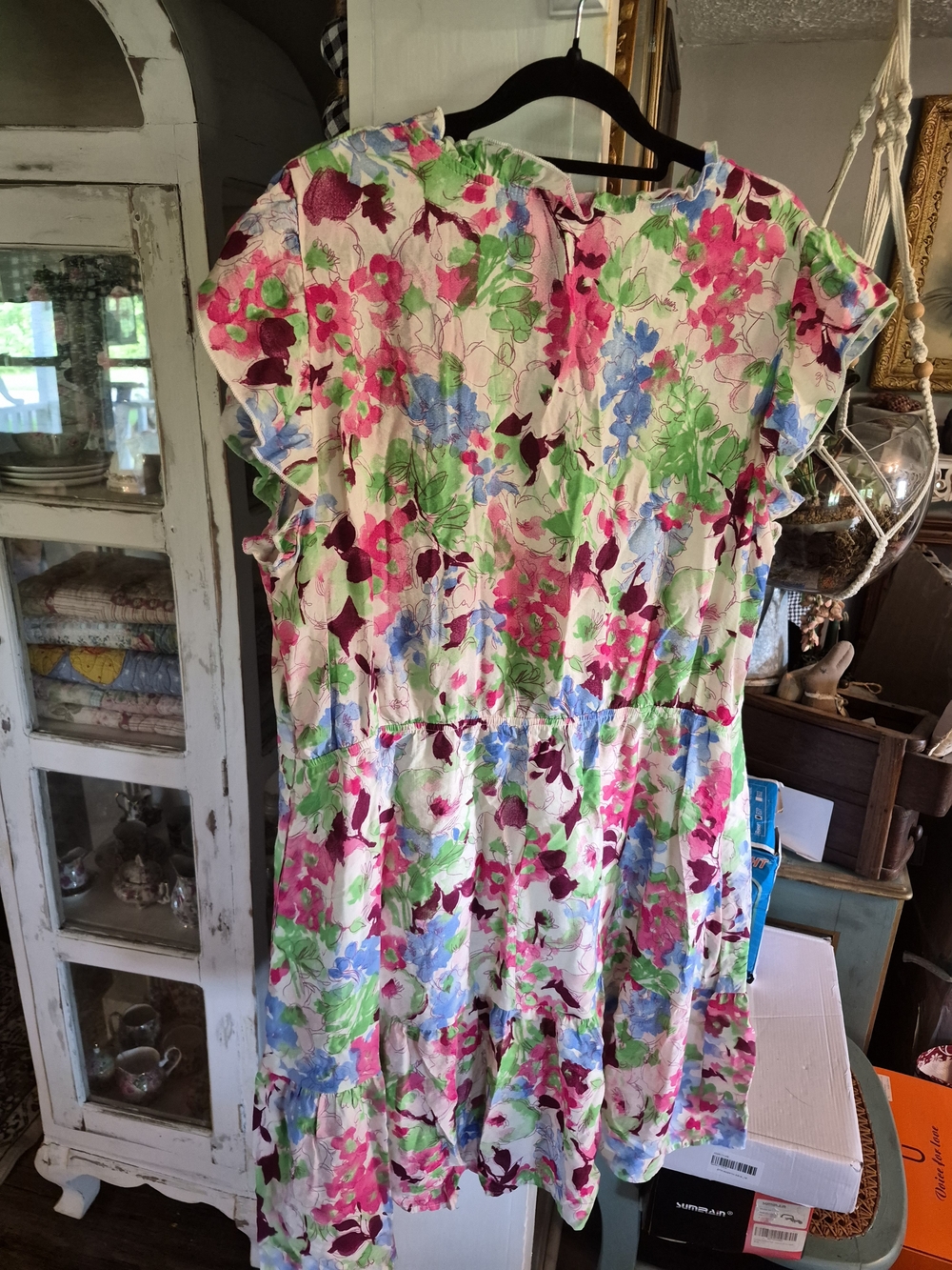 Floral Tie-Waist Summer Dress in Multi-Color - Picture 3 of 5